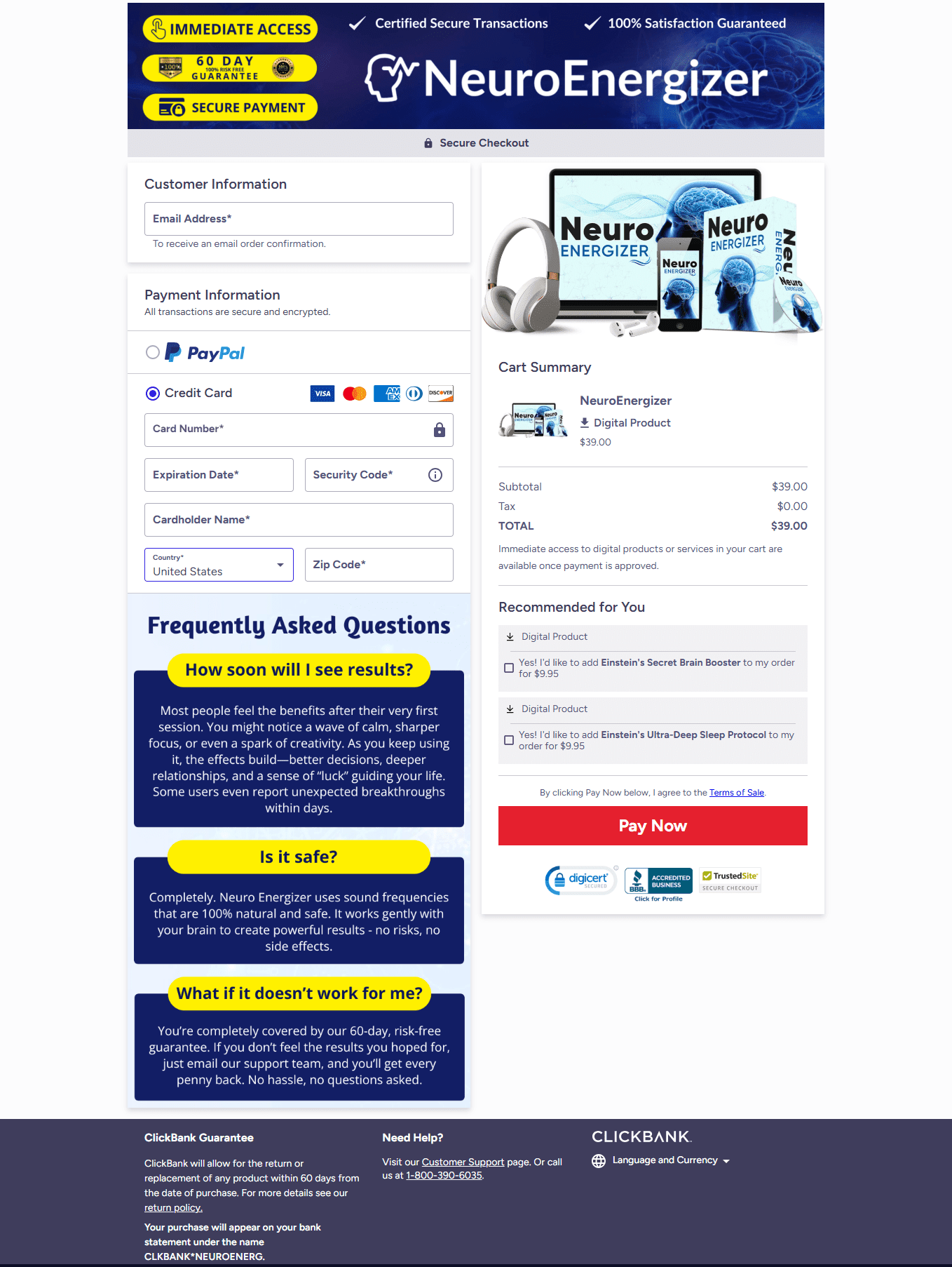 Neuro Energizer order